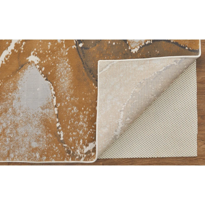 Feizy Clio Industrial Abstract, Gray/Brown, 2'-9" x 7'-10" RUNNER Runner