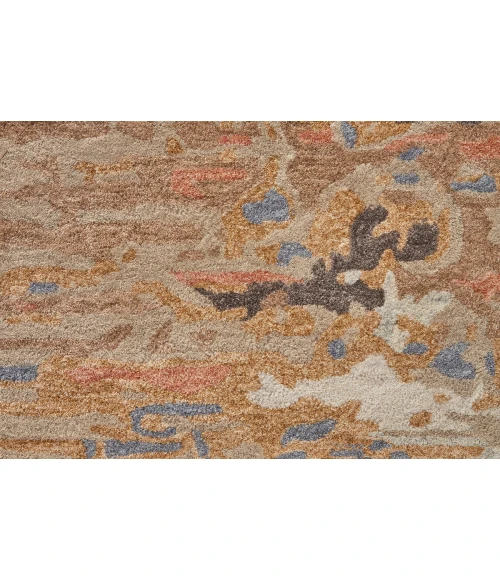 Feizy Everley Abstract Tufted Wool Rug, Warm Beige/Blue, 9' x 12' Area Rug