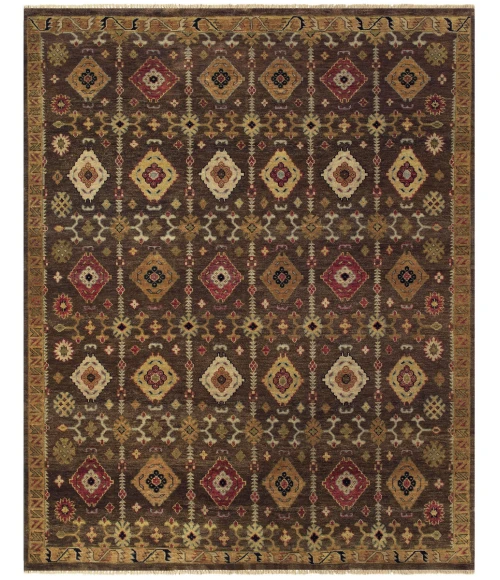 Feizy Ashi Vintage Diamond, Brown/Tan/Red, 2' x 3' Accent Rug