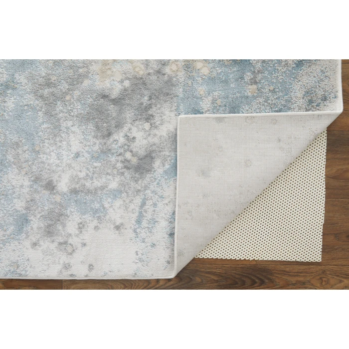 Feizy Astra Industrial Abstract, Blue/Gray/Ivory, 2'-10" x 7'-10" Runner