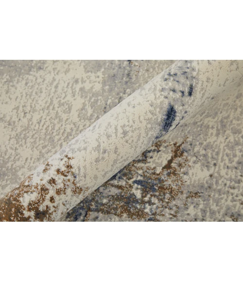 Feizy Clio Bohemian & Eclectic Abstract, Ivory/Blue/Brown, 9' x 12' Area Rug