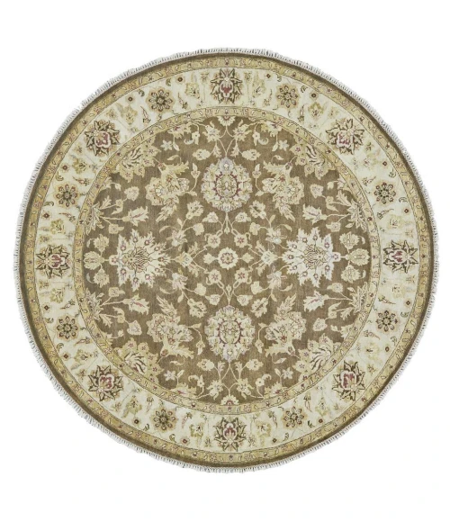 Feizy Drake Classic Persian, Brown/Gold/Tan, 8' x 8' Round Rug