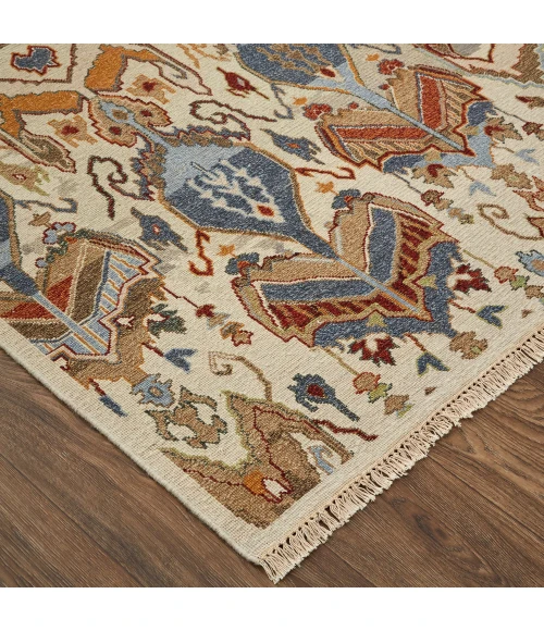 Feizy Leylan Bohemian & Eclectic Ikat, Tan/Ivory/Orange, 2'-6" x 12' Runner