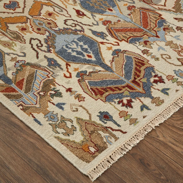 Feizy Leylan Bohemian & Eclectic Ikat, Tan/Ivory/Orange, 5'-6" x 8'-6" Area Rug