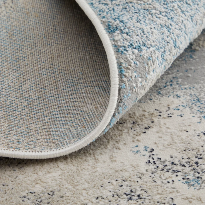 Feizy Astra Industrial Abstract, Blue/Gray/Ivory, 1'-8" x 2'-10" Area Rug