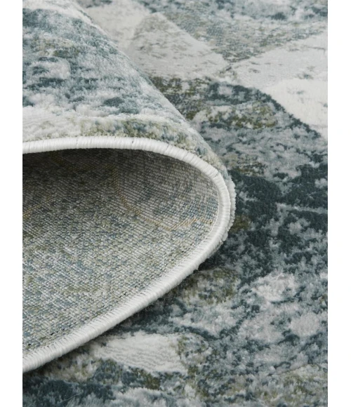 Feizy Atwell Contemporary Distressed Accent Rug, Tiled, Iceberg Green, 2ft x 3ft