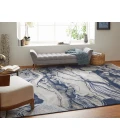 Feizy Gaspar Industrial Abstract, Blue/Gray/Ivory, 2'-10" x 8' Runner