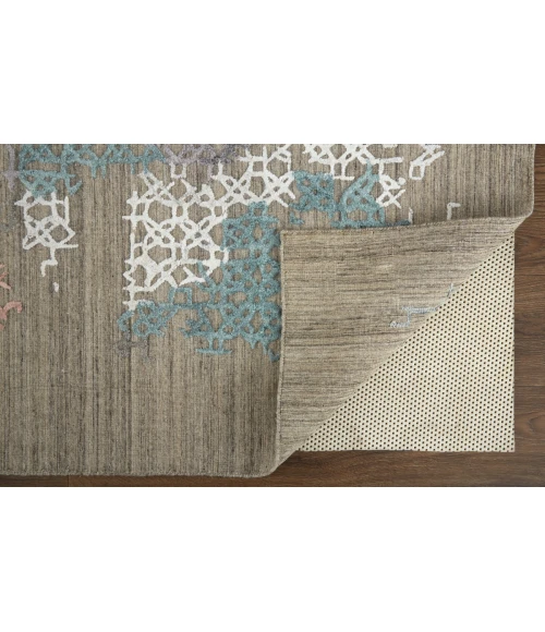 Elias Area Rug Feizy Elias Over Tufted Space Dyed Rug, Coral Pink/Blue/Taupe, 10ft x 14ft, Area Rug