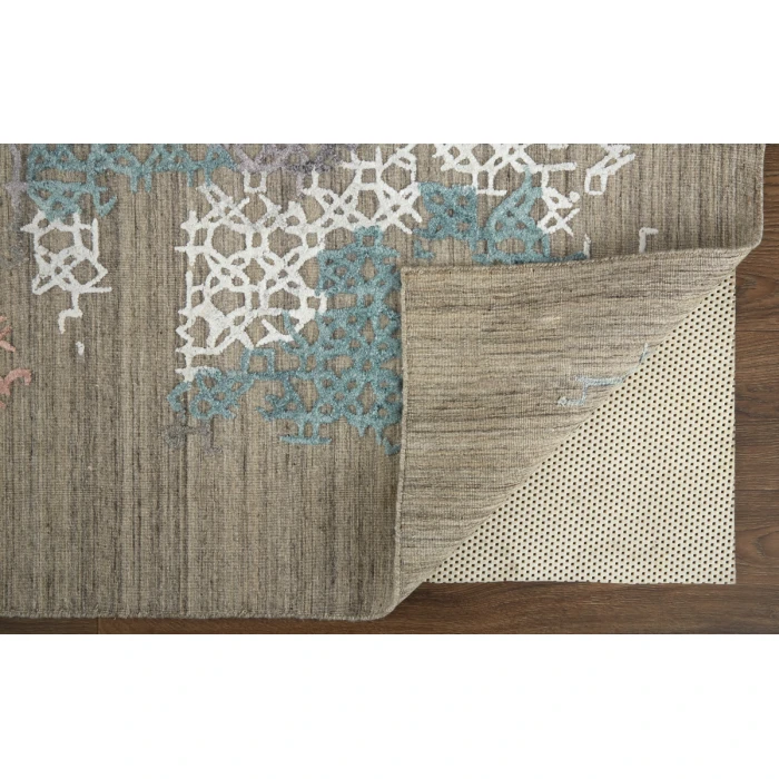 Feizy Elias Over Tufted Space Dyed Rug, Coral Pink/Blue/Taupe, 10ft x 14ft, Area Rug