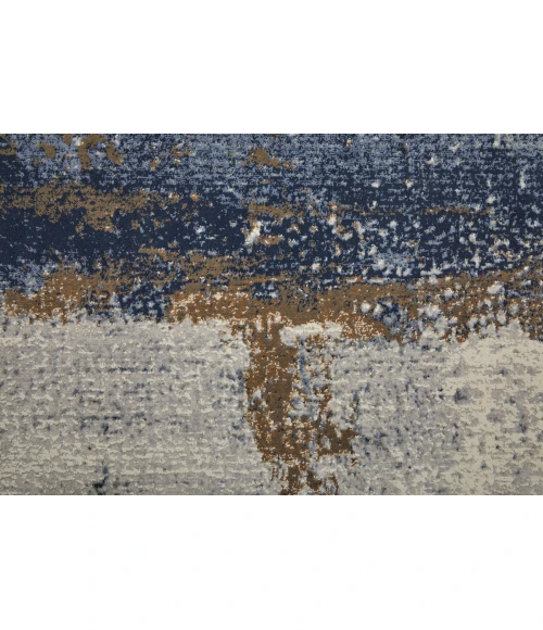 Feizy Clio Bohemian & Eclectic Abstract, Ivory/Blue/Brown, 9' x 12' Area Rug