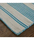 Feizy Duprine Casual Stripes, Ivory/Blue, 8' x 11' Area Rug