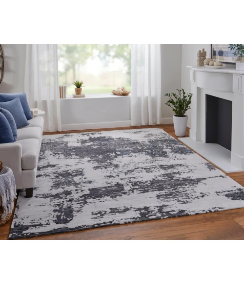 Feizy Zarah Bohemian & Eclectic Abstract, Ivory/Gray/Blue, 10' x 14' Area Rug