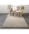 Feizy Colton Luxury & Glam Geometric, Tan/Ivory/Brown, 9'-6" x 13'-6" Area Rug