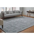 Feizy Eastfield Casual Abstract, Blue/Silver, 2' x 3' Area Rug