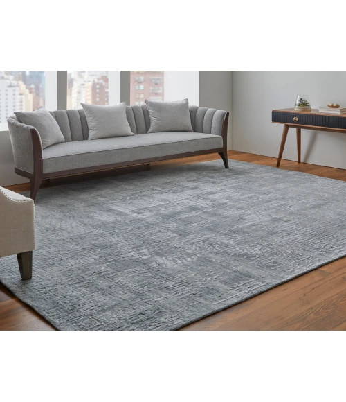 Feizy Eastfield Casual Abstract, Blue/Silver, 2' x 3' Area Rug