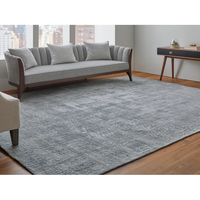 Feizy Eastfield Casual Abstract, Blue/Silver, 2'-6" x 8' Runner