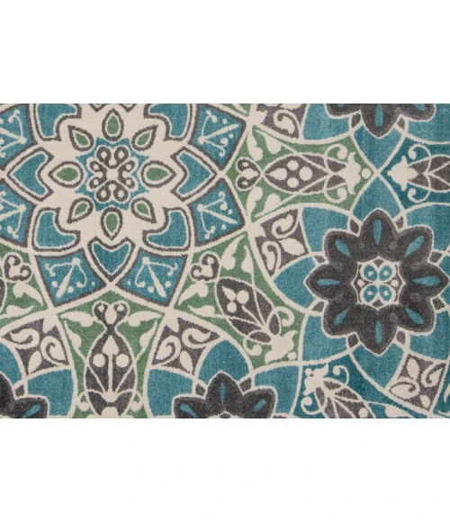 Feizy Harlow Mid-Century Modern Abstract, Blue/Ivory/Black, 10' x 13'-2" Area Rug