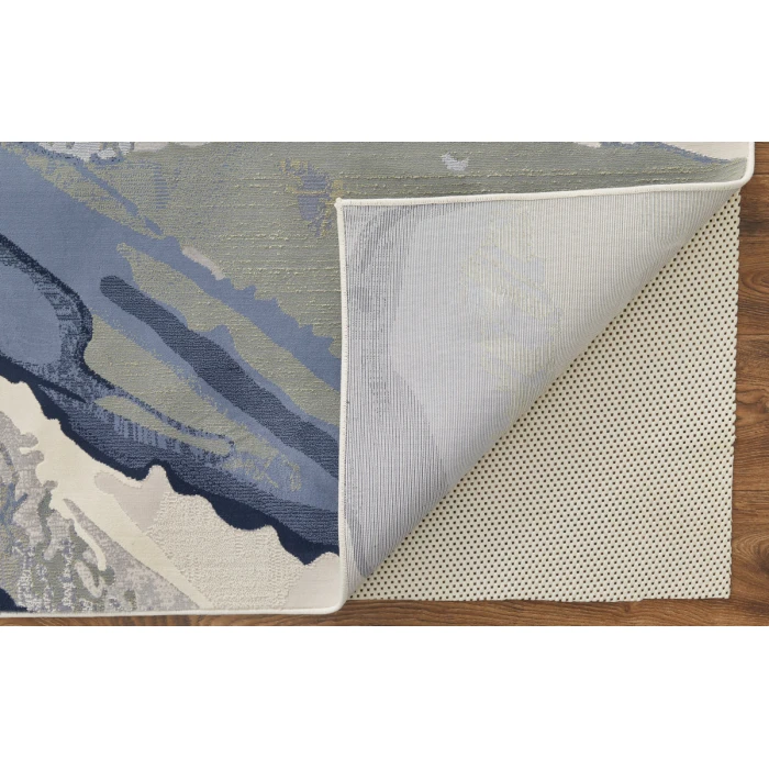 Feizy Clio Industrial Abstract, Blue/Gray/Ivory, 2' x 3' Accent Rug