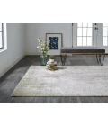 Feizy Aura Industrial Abstract, Ivory/Gray/Gold, 9'-2" x 12' Area Rug