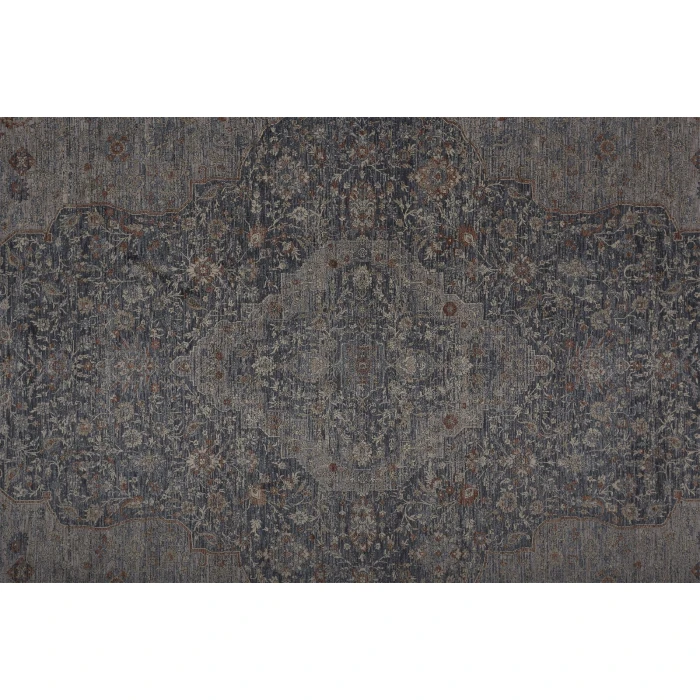 Feizy Marquette Rustic Persian Farmhouse Rug, Denim Blue/Rust, 2ft x 3ft Accent Rug
