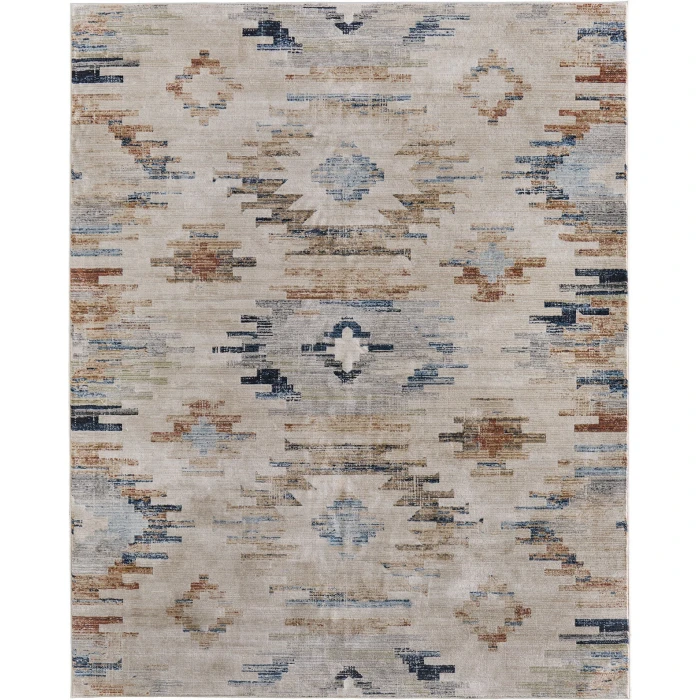 Feizy Melrose Ivory/Blue/Brown MEL39ULF 6ft.7in. x 9ft.6in. Rect. Rug