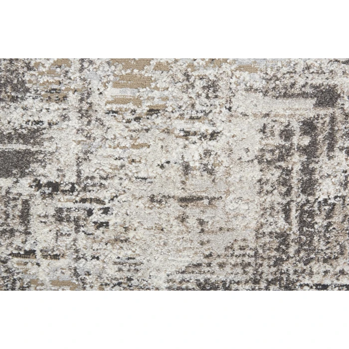Feizy Vancouver Contemporary Abstract Rug, Ivory/Charcoal Gray, 2'-10" X 7'-10" Area Rug