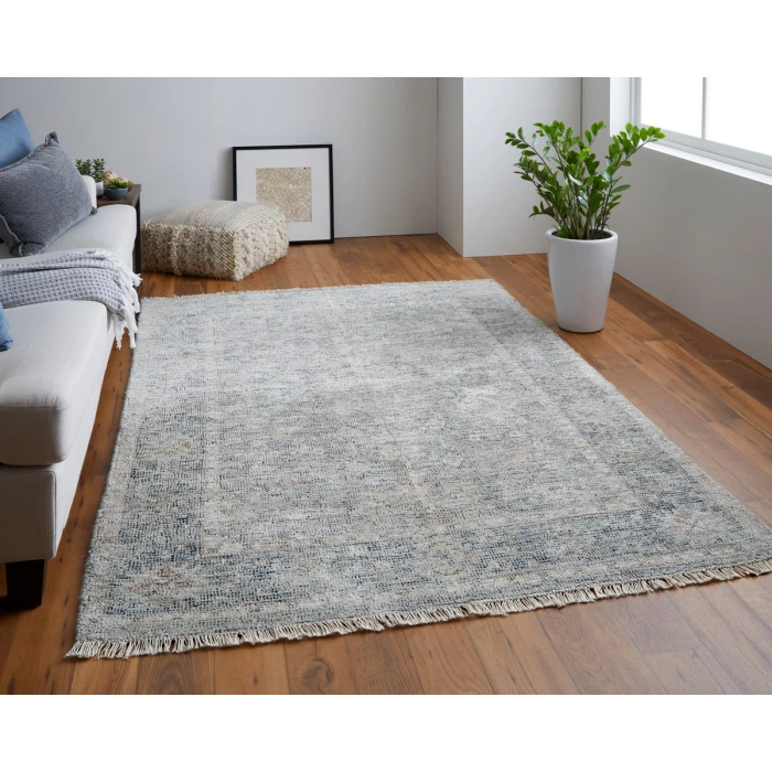 Feizy Caldwell Bohemian & Eclectic Distressed, Gray/Blue/Taupe, 9' x 12' Area Rug