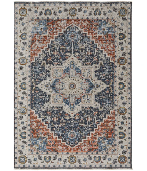 Feizy Kaia Oriental Blue/Red Rug, 12' x 15' Area Rug