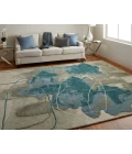 Feizy Anya Industrial Abstract, Blue/Gray/Ivory, 12' x 15' Area Rug