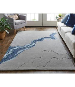 Feizy Serrano 8853F GRAY/BLUE Area Rug 9 ft. X 12 ft. Rectangle