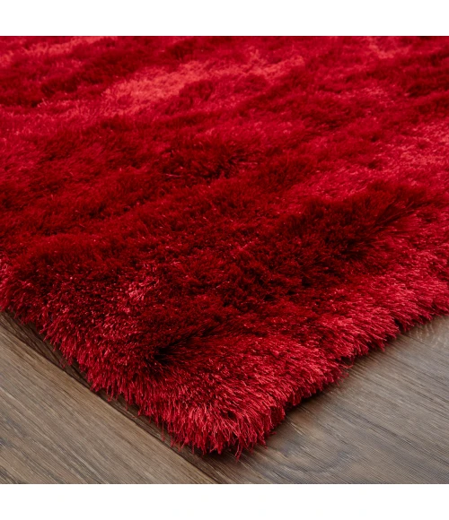 Feizy Indochine Luxury & Glam Solid, Red/Purple, 8' x 8' Round Rug
