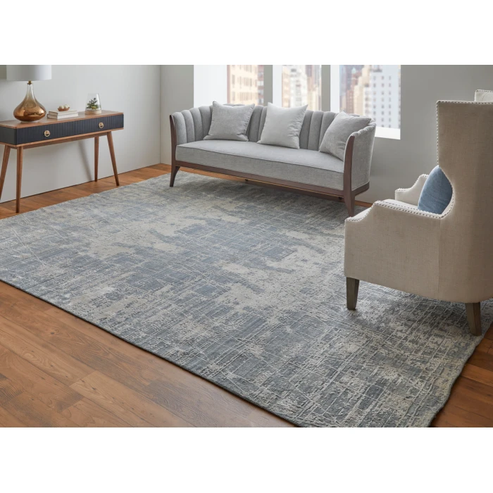 Feizy Eastfield Casual Abstract, Gray, 8' x 8' Round Rug