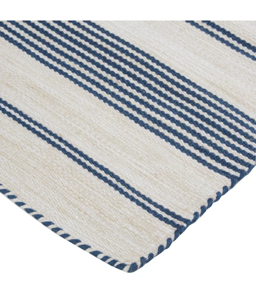 Feizy Duprine Casual Stripes, White/Ivory/Blue, 10' x 14' Area Rug