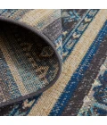 Feizy Nolan Vinatge Style Tribal Kazak Rug, River Blue/Charcoal Gray, 12ft-10in x 15ft