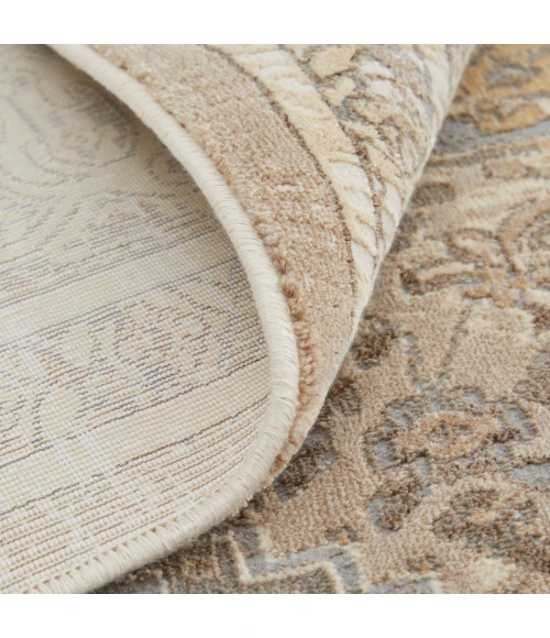 Feizy Celene Vintage Medallion, Tan/Brown/Ivory, 3'-9" x 5'-7" Accent Rug
