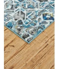 Feizy Brixton Bohemian & Eclectic Geometric, Blue/Ivory/Taupe, 10' x 13'-2" Area Rug