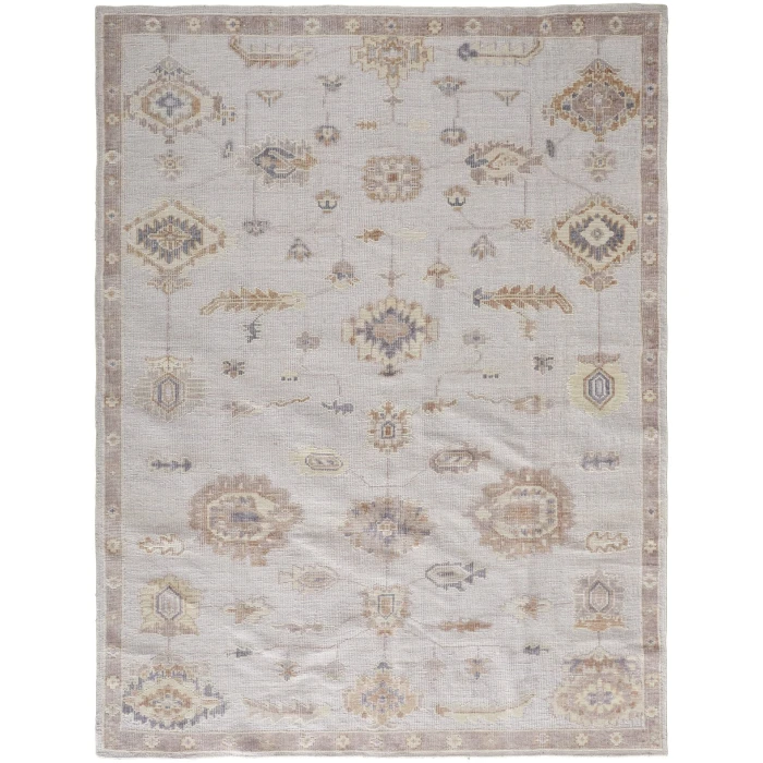 Feizy Wendover Eco-Friendly PET Oushak Rug, Warm Gray/Tan, 5ft x 8ft Area Rug