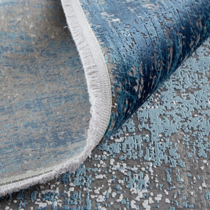 Feizy Cadiz Gradient Watercolor Rug, Blue/Silver Gray, 7ft-9in x 11ft Area Rug