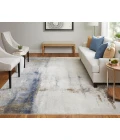 Feizy Clio Bohemian & Eclectic Abstract, Ivory/Blue/Brown, 9' x 12' Area Rug