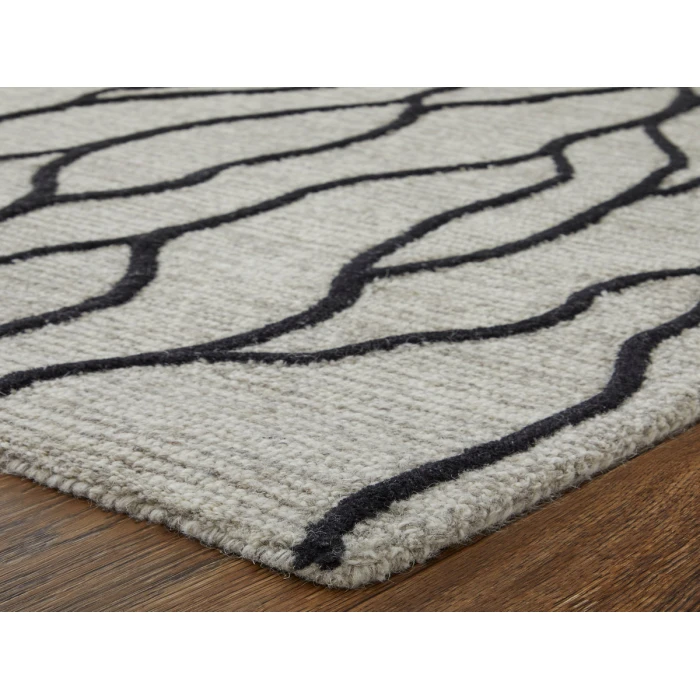 Feizy Enzo Casual Abstract, Ivory/Black/Taupe, 12' x 15' Area Rug