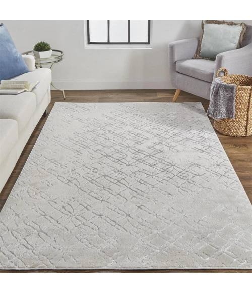 Feizy Micah Industrial Distressed, Silver/Gray/White, 12' x 15' Area Rug