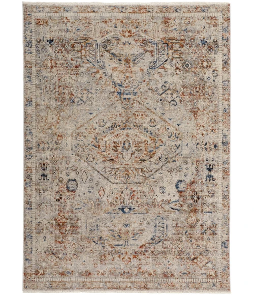 Feizy Kaia Oriental Gray/Blue Rug, 7'-10" X 9'-6" Area Rug
