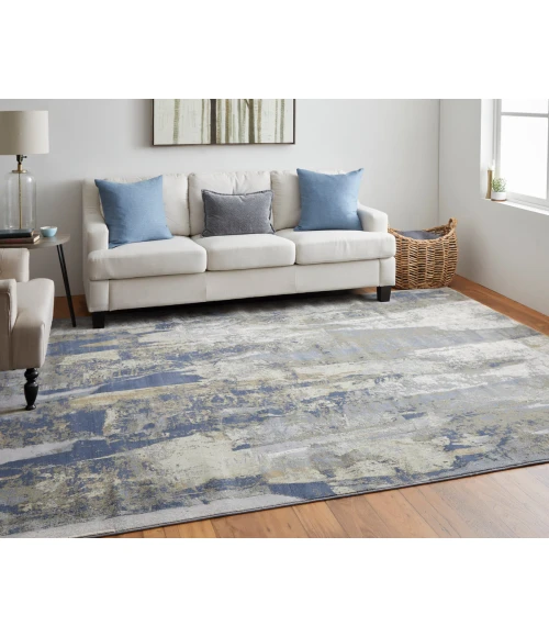 Feizy Clio Casual Abstract, Blue/Gray/Tan, 10' x 13'-2" Area Rug