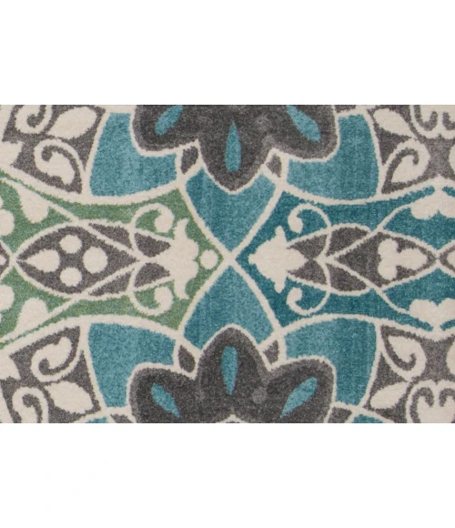 Feizy Harlow Mid-Century Modern Abstract, Blue/Ivory/Black, 10' x 13'-2" Area Rug