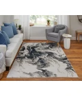 Feizy Micah Industrial Abstract, Ivory/Black/Taupe, 6'-7" x 9'-6" Area Rug