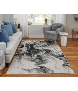 Feizy Micah 39LPF BLACK/IVORY Area Rug 1 ft. 8 in. X 2 ft. 10 in. Rectangle