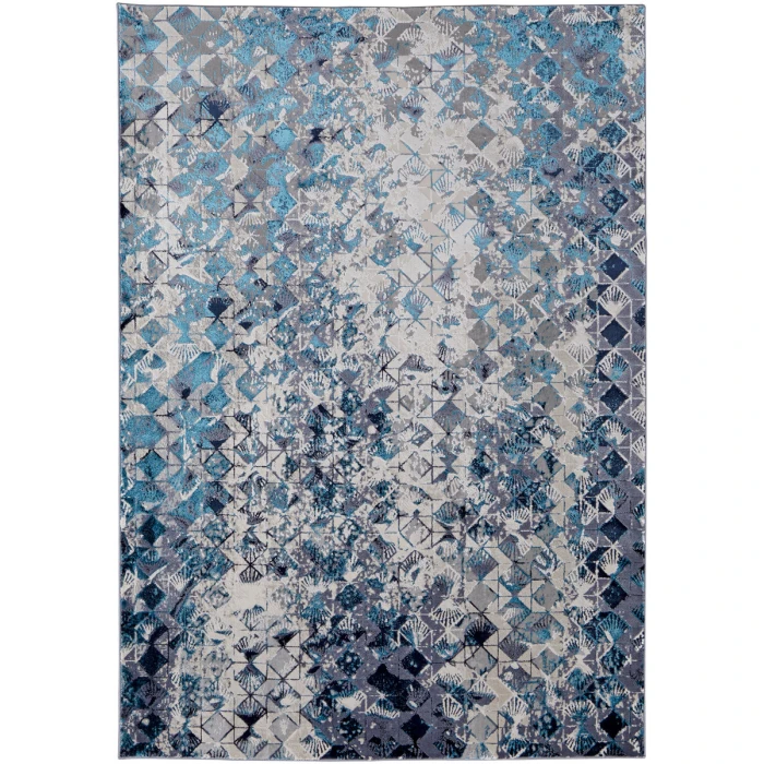 Feizy Indio Art Nouveau Blue/Navy Blue Rug, 5' x 8' Area Rug