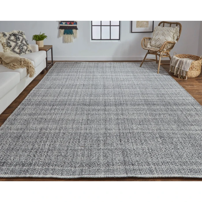 Feizy Naples Space Dyed In/Outdoor Flatweave, Charcoal Gray, 8ft x 10ft Area Rug