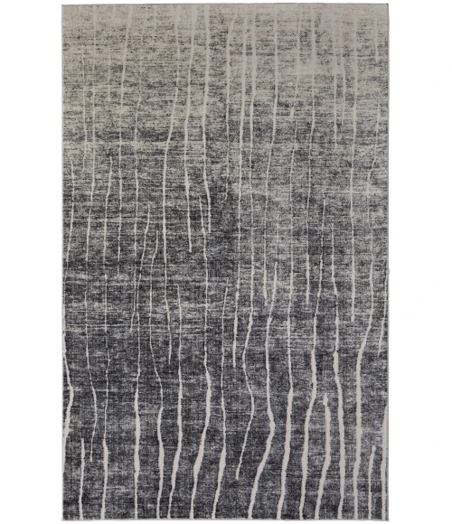 Feizy Kano Industrial Abstract, Black/Gray/Ivory, 2'-7" x 8' Runner