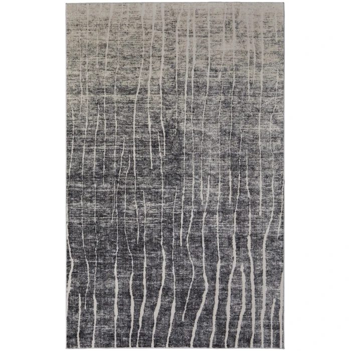 Feizy Kano Industrial Abstract, Black/Gray/Ivory, 2'-7" x 8' Runner